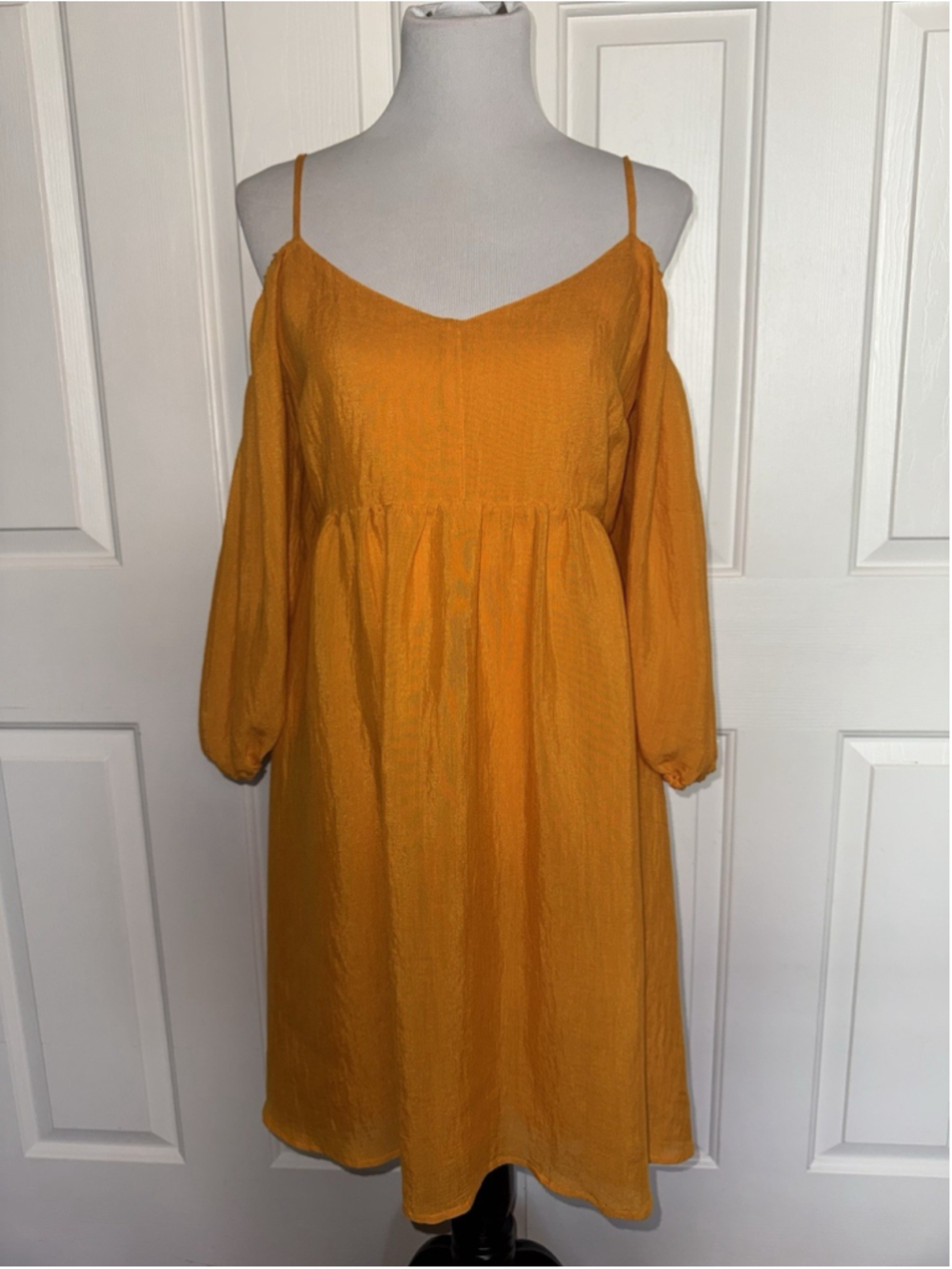 Moulinette Soeurs Orange Sundress Euro Summer Resort Flowy Mini S